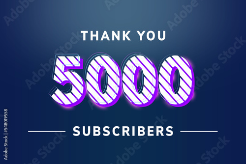 5000 subscribers celebration greeting banner with Stripe Design