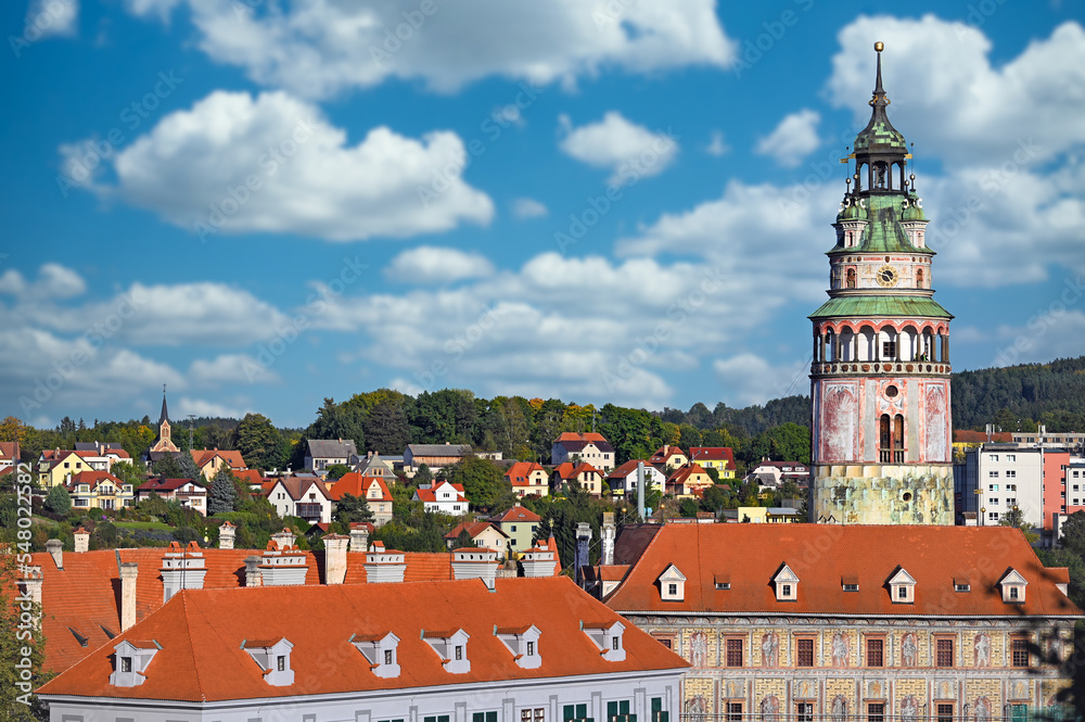 Obraz premium Castle tower in Cesky Krumlov Czech republic