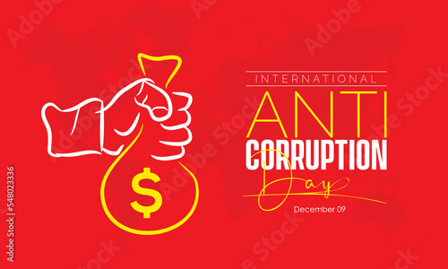 Vector illustration design concept of International Anti-Corruption Day observed on December 9