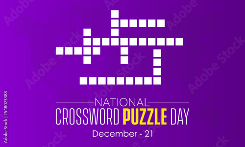 Vector illustration design concept of National Crossword Puzzle Day observed on December 21