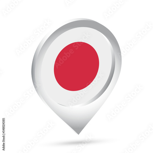 Free Download Japan flag 3d pin icon. Vector illustration. - GFXLoad