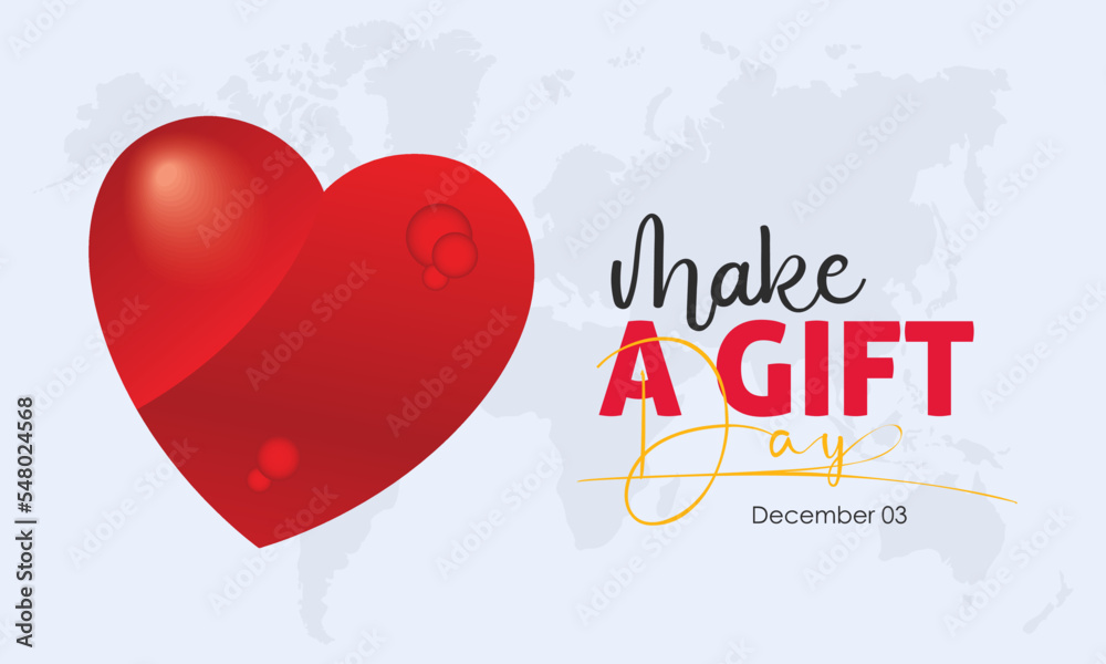 Vector illustration design concept of Make a Gift Day observed on December 3