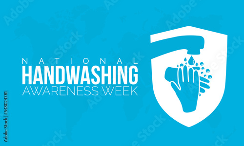 Vector illustration design concept of National Hand washing Awareness Week observed on December