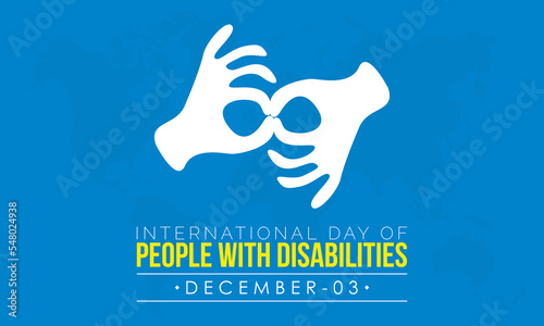 Vector illustration design concept of International Day of People or Person with Disabilities observed on December 3