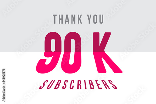 90 K subscribers celebration greeting banner with Tiled Design