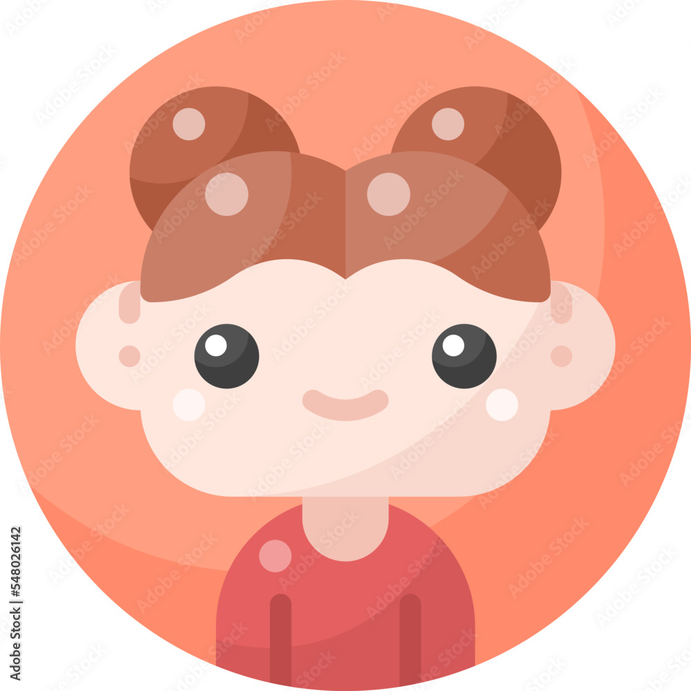 Fototapeta premium Female avatar profile flat icon