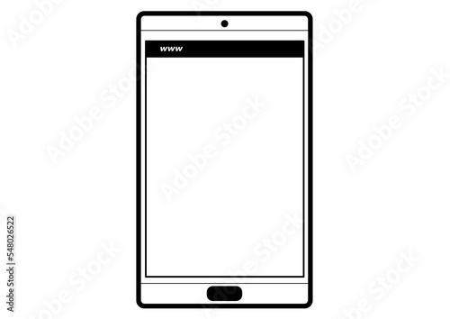 Obraz na płótnie Illustration of a smartphone with the word www w salonie