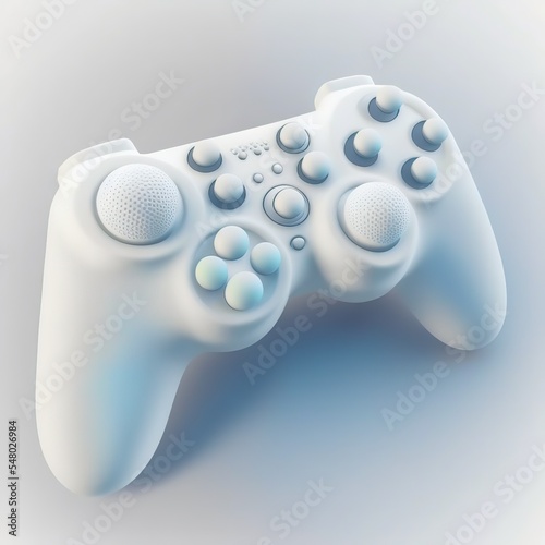 Gaming wireless joystick Isolated on white background. Cartoon mimal soft style. 3d illustration photo