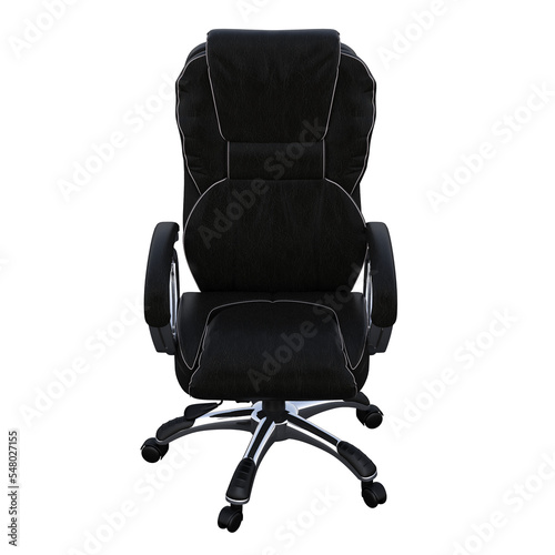 office chair isolate on a transparent background, interior furniture, 3D illustration, cg render