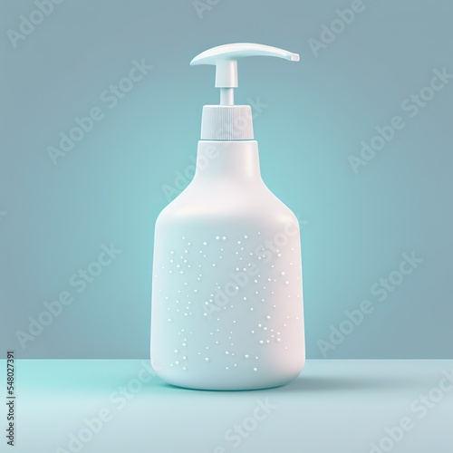 White jar with dispenser Isolated on white background. Cartoon mimal soft style. 3d illustration photo