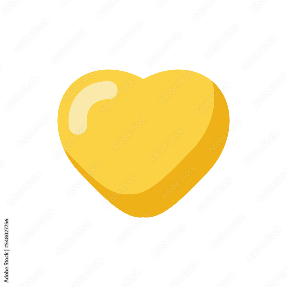 Gold heart cartoon. Valentine's Day. Gold heart cartoon. Valentine's Day.