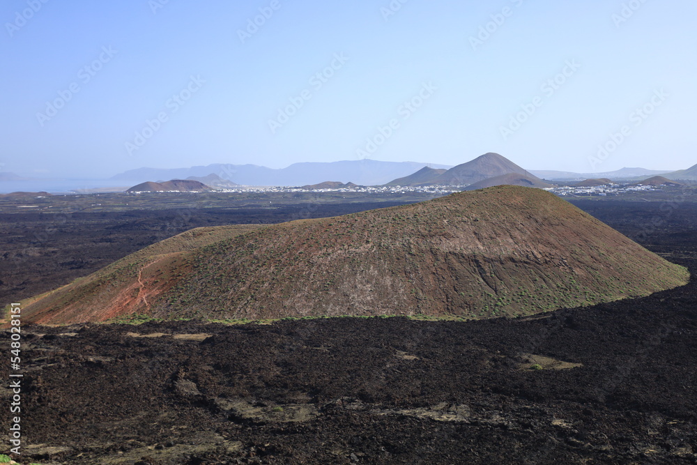 View on Caldera blanca which is located in the center of the island of Lanzarote, in the Canary Islands