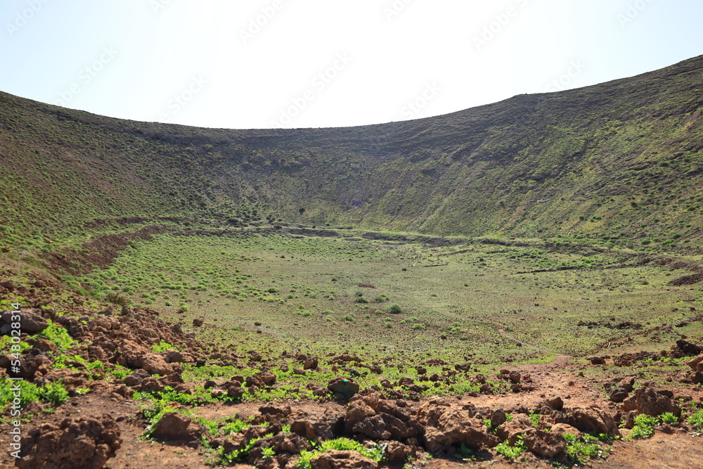 View on Caldera blanca which is located in the center of the island of Lanzarote, in the Canary Islands View on Caldera blanca which is located in the center of the island of Lanzarote, in the Canary Islands