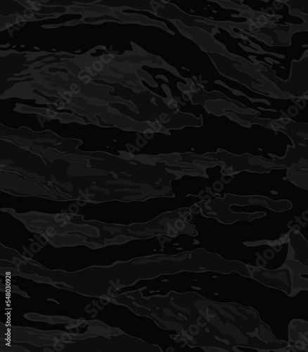 
Black camouflage texture, night seamless pattern, vector disguise background. Army print