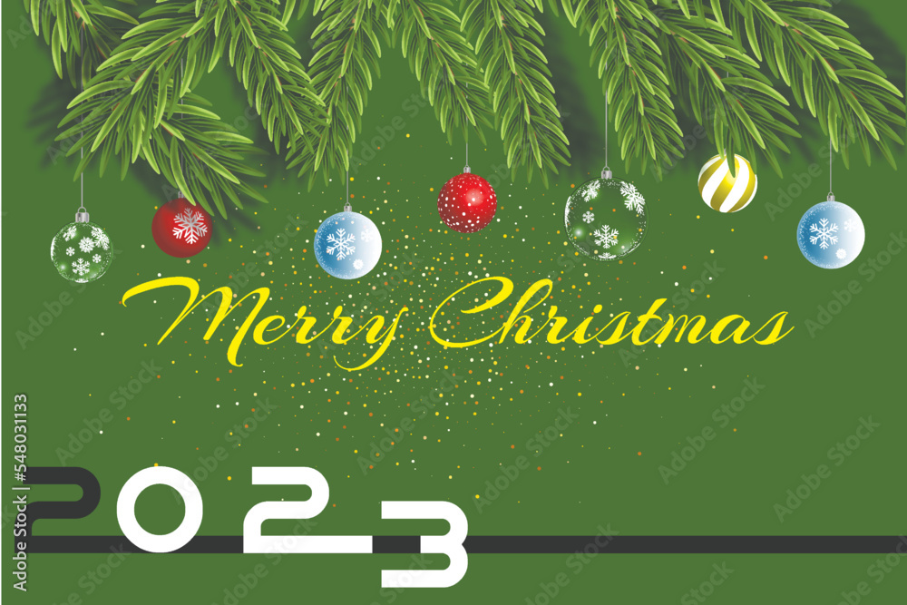 Merry Christmas  and happy new year 2023 modern background