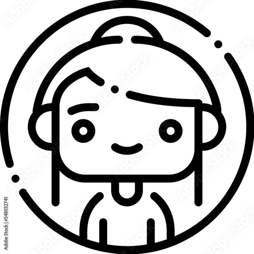 Female avatar profile line icon