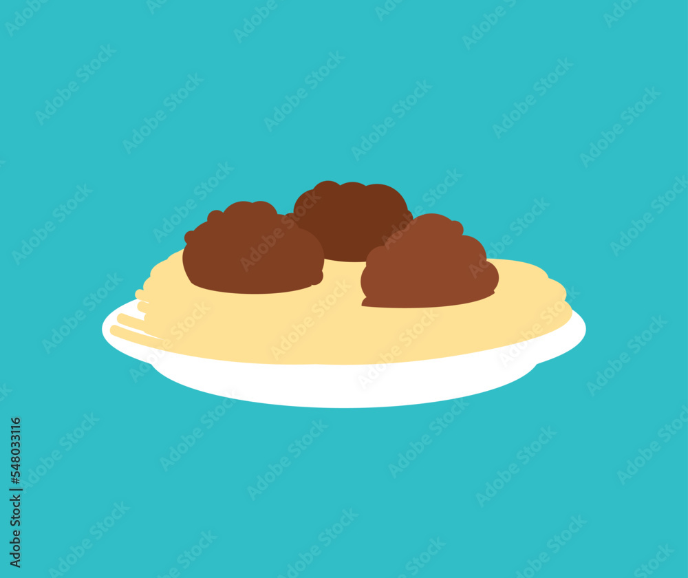 Meatball with pasta isolated. food Vector illustration. Meatball with pasta isolated. food Vector illustration.