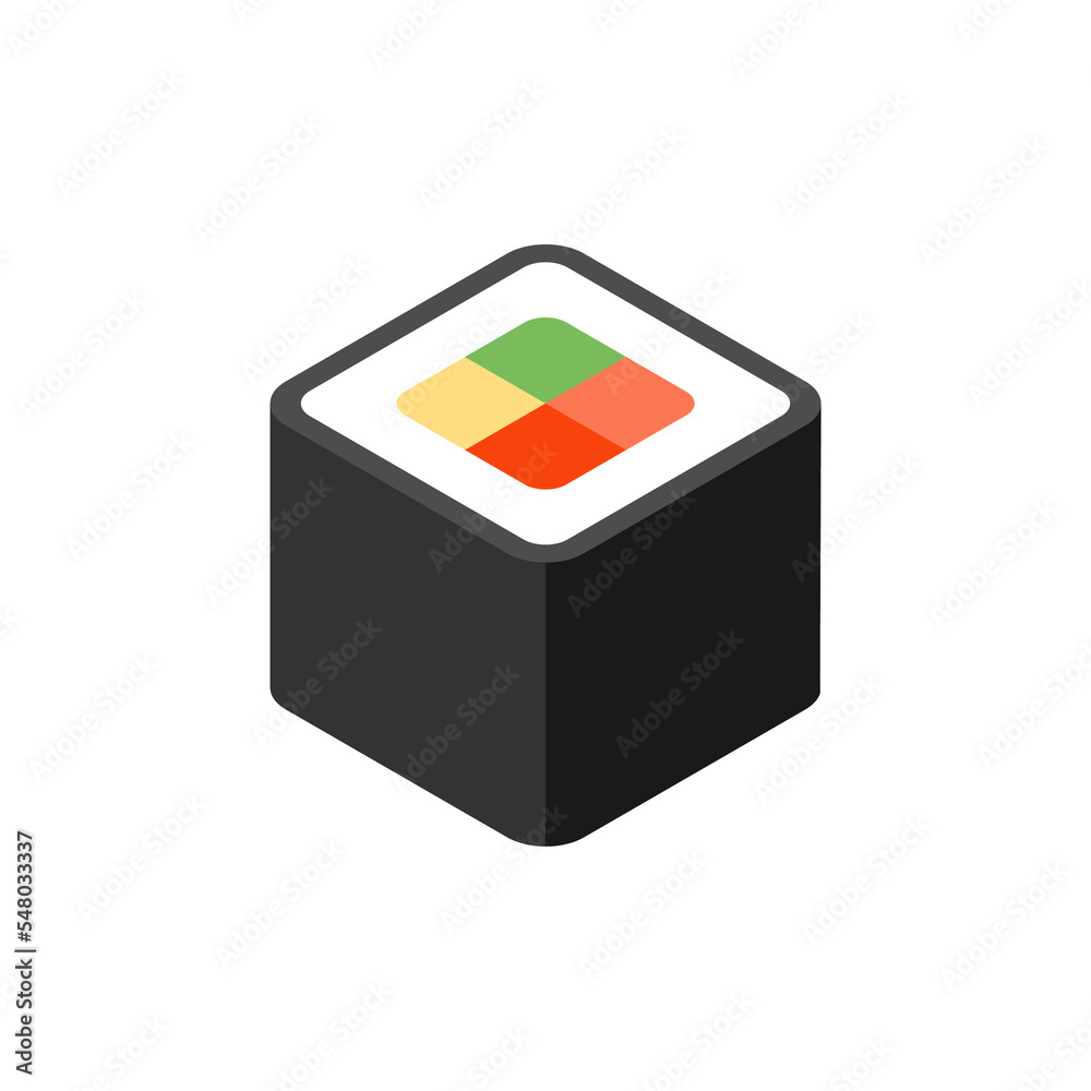 Sushi rolls isolated. Traditional Japanese food. Vector illustration Sushi rolls isolated. Traditional Japanese food. Vector illustration