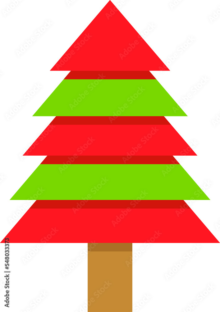 red decorative Christmas tree icon illustration red decorative Christmas tree icon illustration