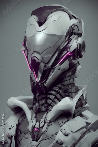 Humanoid cyborg robot portrait