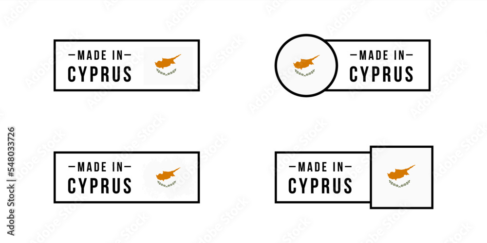 Set of made in Cyprus labels, made in Cyprus vector sticker pack