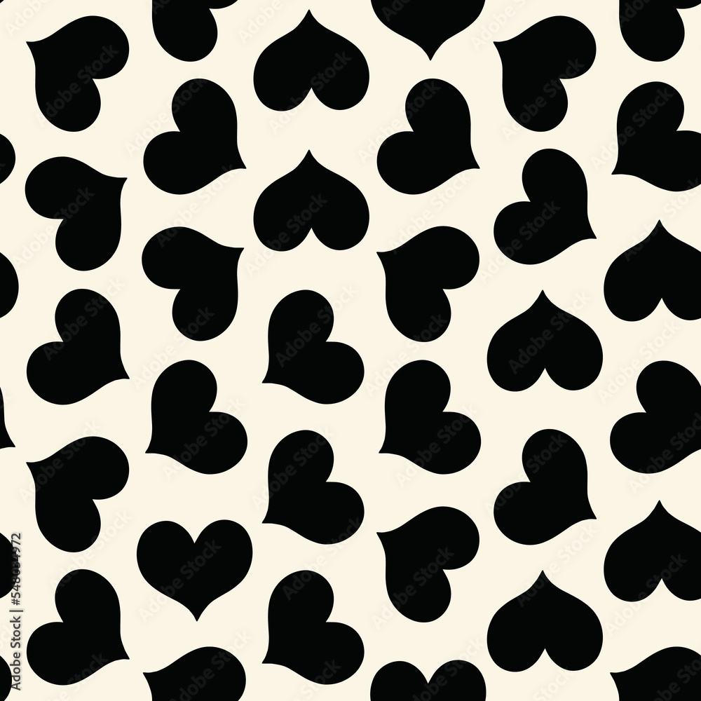 Elegant hearts vector seamless pattern. Great for textile, packaging, scrapbook, greeting cards