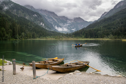 accommodation, adventure, alpine, alps, architecture, austria, boat, boats, building, cottage, europe, european, forest, grass, green, holiday, holidays, hotel, house, idyllic, jagersee, lake, mountai photo