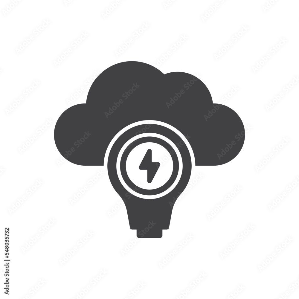 Cloud creative idea icon - vector symbol