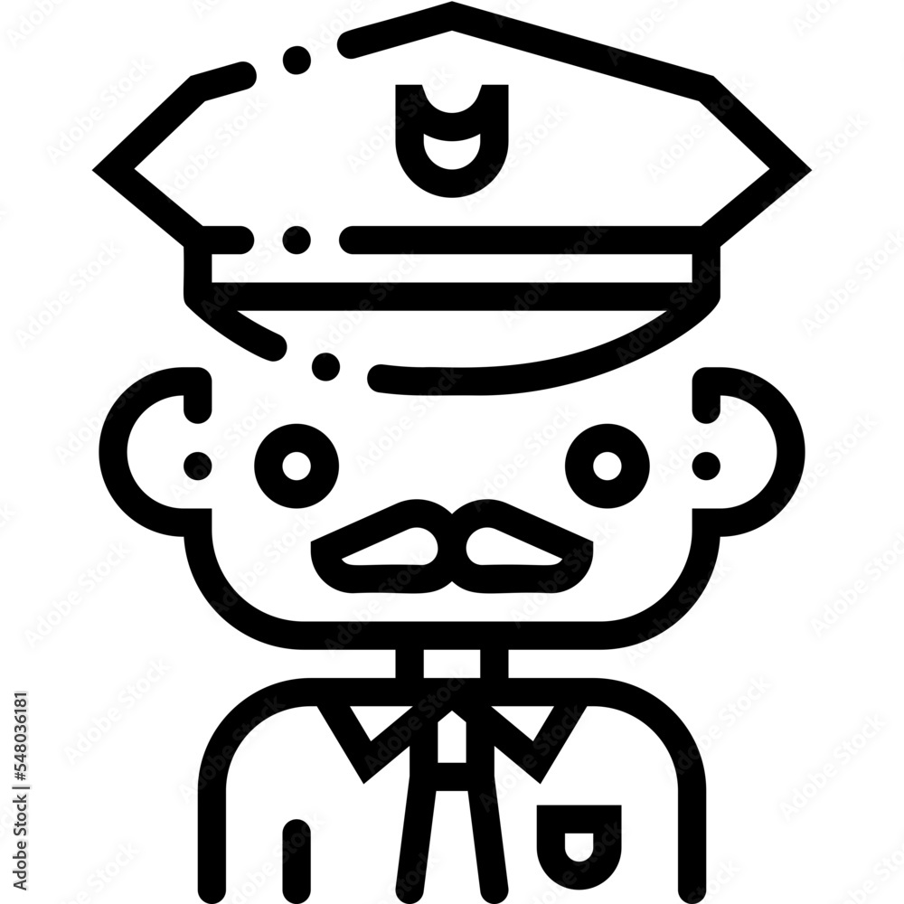 Policeman professional career avatar profile line icon