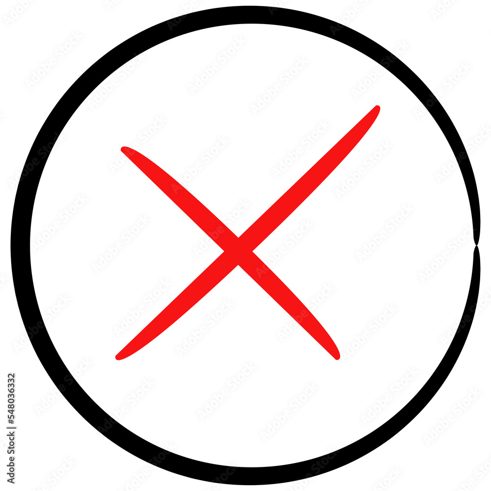 Obraz premium hand drawn wrong mark symbol