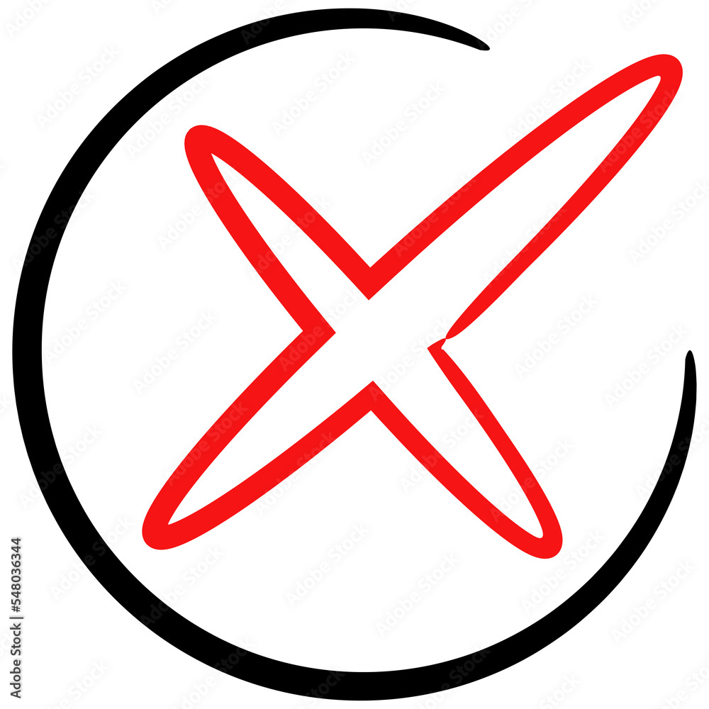Fototapeta premium sketch wrong mark symbol