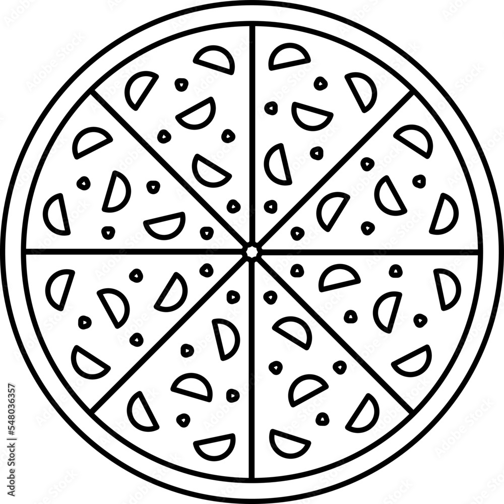 Pizza flat line icon. Vector thin sign of italian fast food illustration. Pizzeria cafe logo. Pizza flat line icon. Vector thin sign of italian fast food illustration. Pizzeria cafe logo.