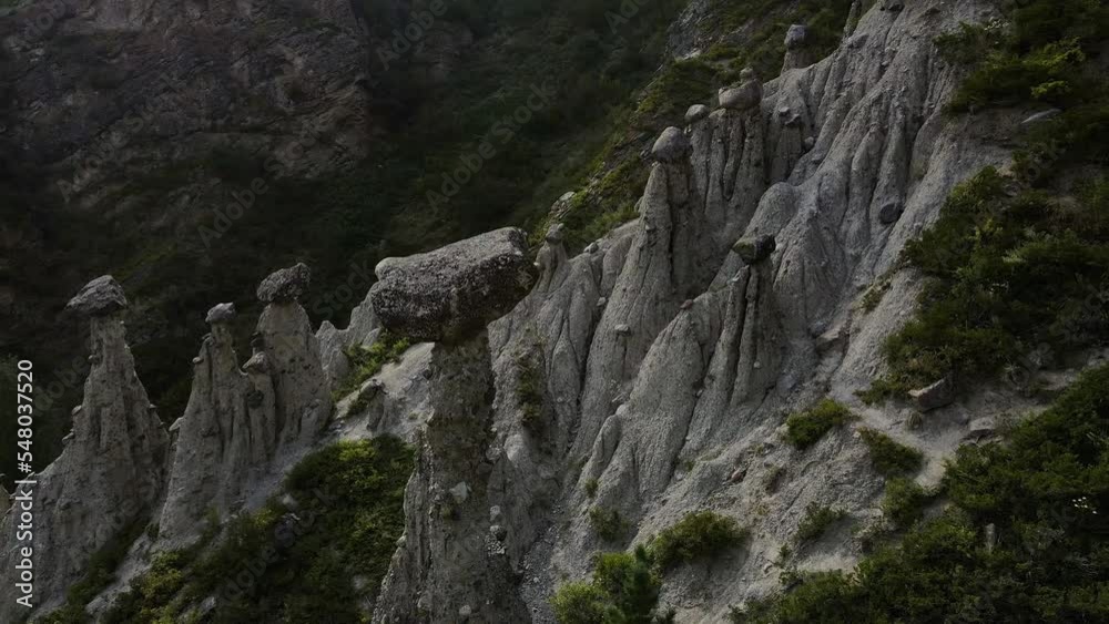 Aerial view of natural rock formations Stone mushrooms in the Altai Reserve Aerial view of natural rock formations Stone mushrooms in the Altai Reserve