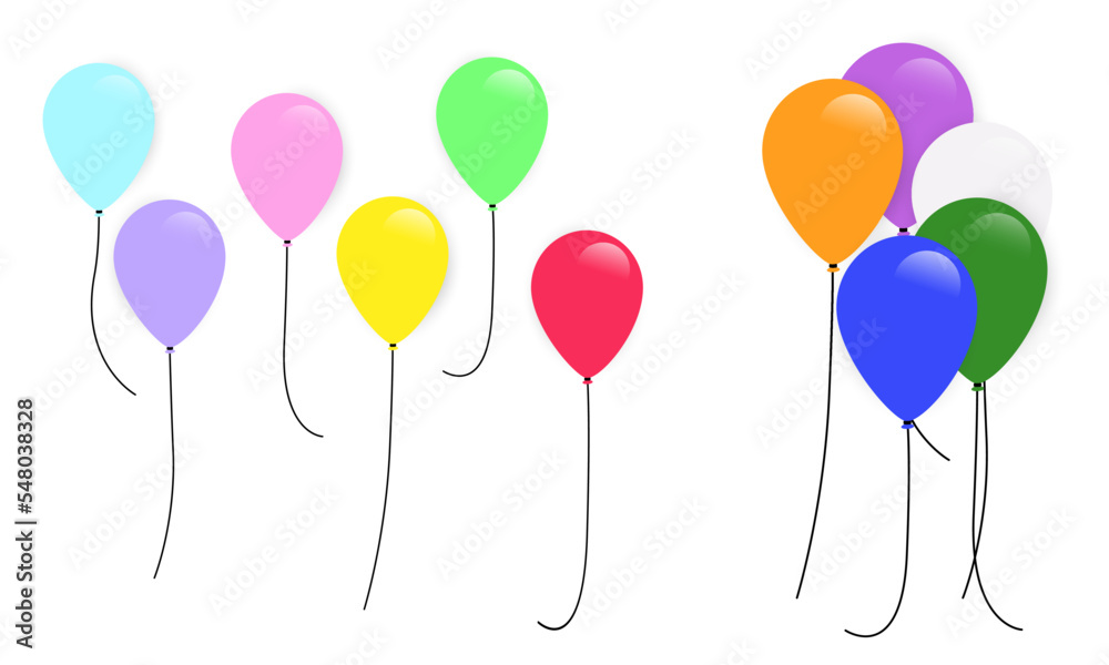 Balloon flat collection Editable Balloon flat collection Editable