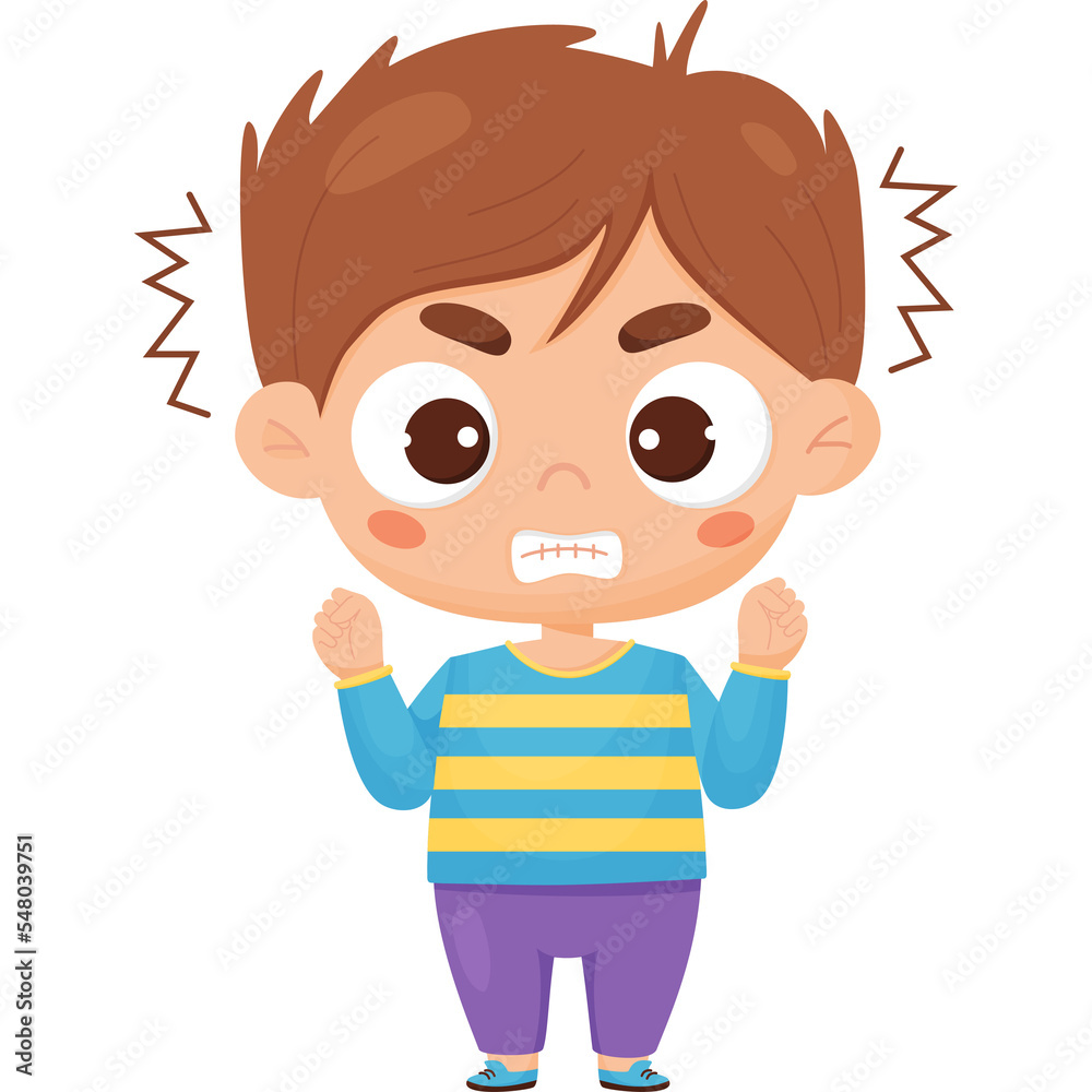 Angry dissatisfied boy. Male character emotion Angry dissatisfied boy. Male character emotion