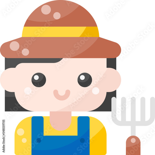 Farmer female professional career avatar profile flat icon