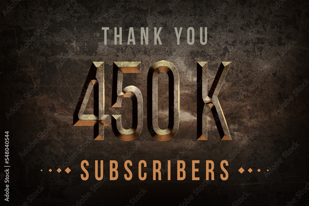 Fototapeta premium 450 K subscribers celebration greeting banner with Historical Design
