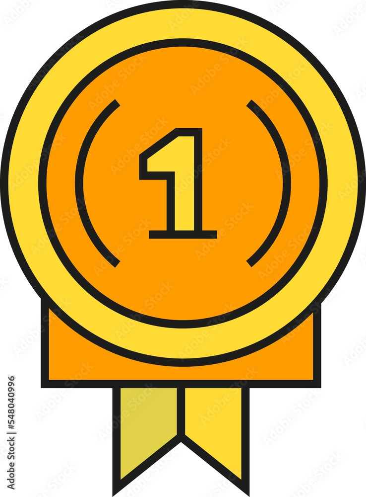 number on medal with ribbon award illustration number on medal with ribbon award illustration