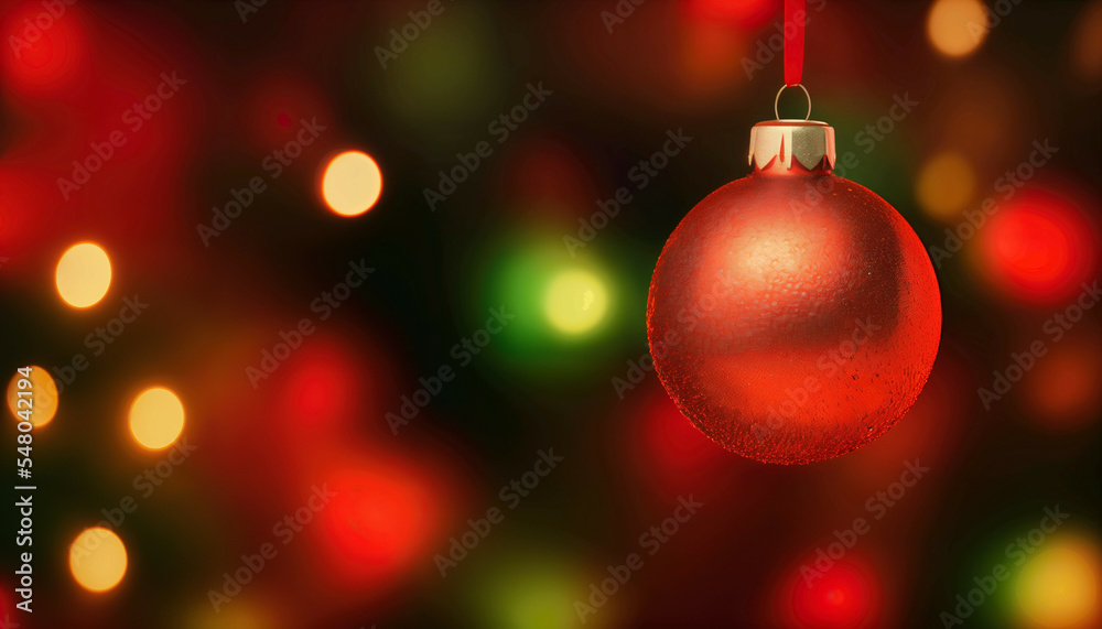 Fototapeta premium Chrismas background, ornaments and christmas tree, 3d render