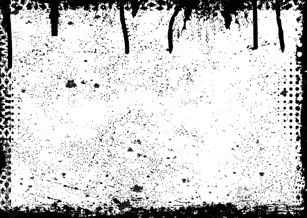 Naklejka premium Vector Frame with halftone dots. Textured rectangle for image