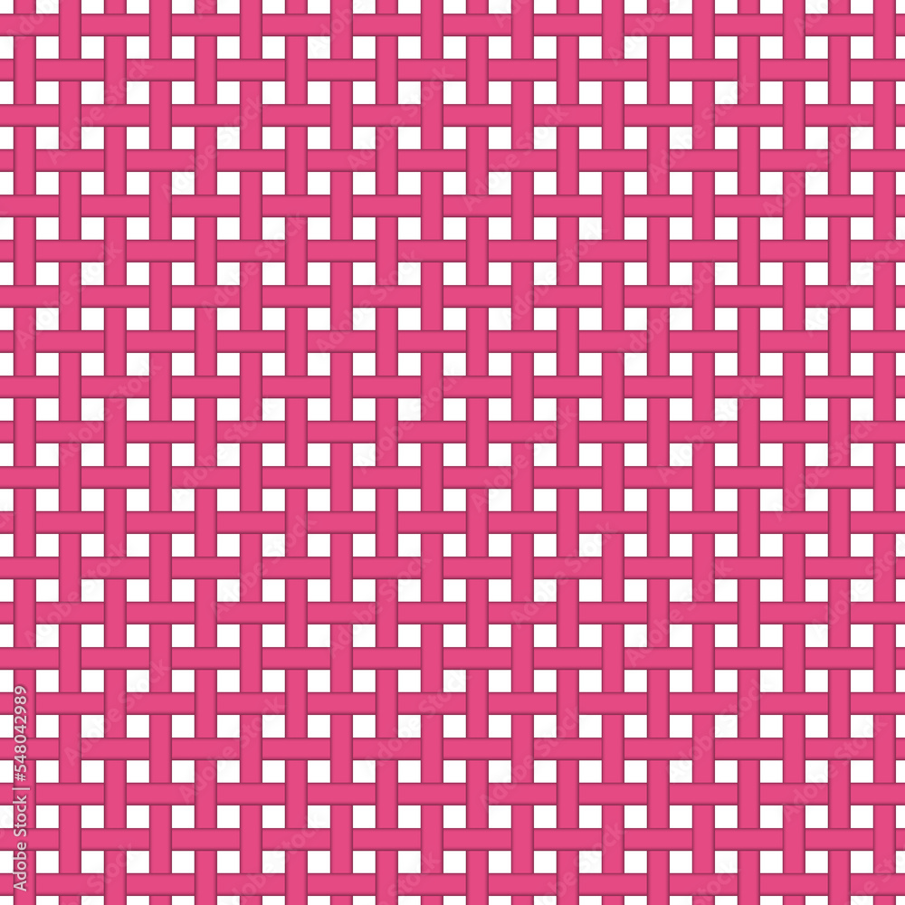 Pink and white weave material on seamless background