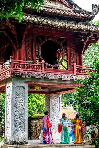 Vietnam, Hanoi, Temple of Literaturei, the Khue Van pavilion photo