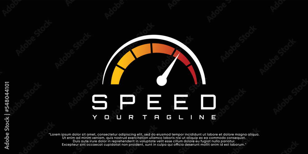Speed indicator vector logo design Premium Vector Speed indicator vector logo design Premium Vector