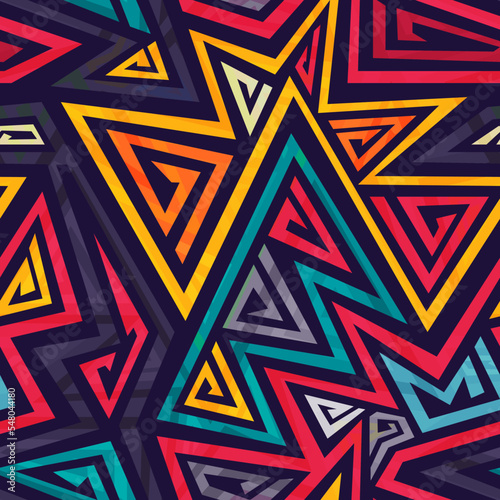 Colored tribal seamless pattern