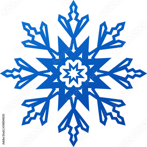 Snowflake symbol isolated on white winter background, icon frozen frost star Christmas decoration winter flakes elemets Xmas holiday design illustartion