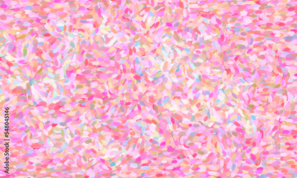 Abstract impressionist-style pointilism background in pink tones adds artistry to projects. Ideal for creative presentations, art, and design