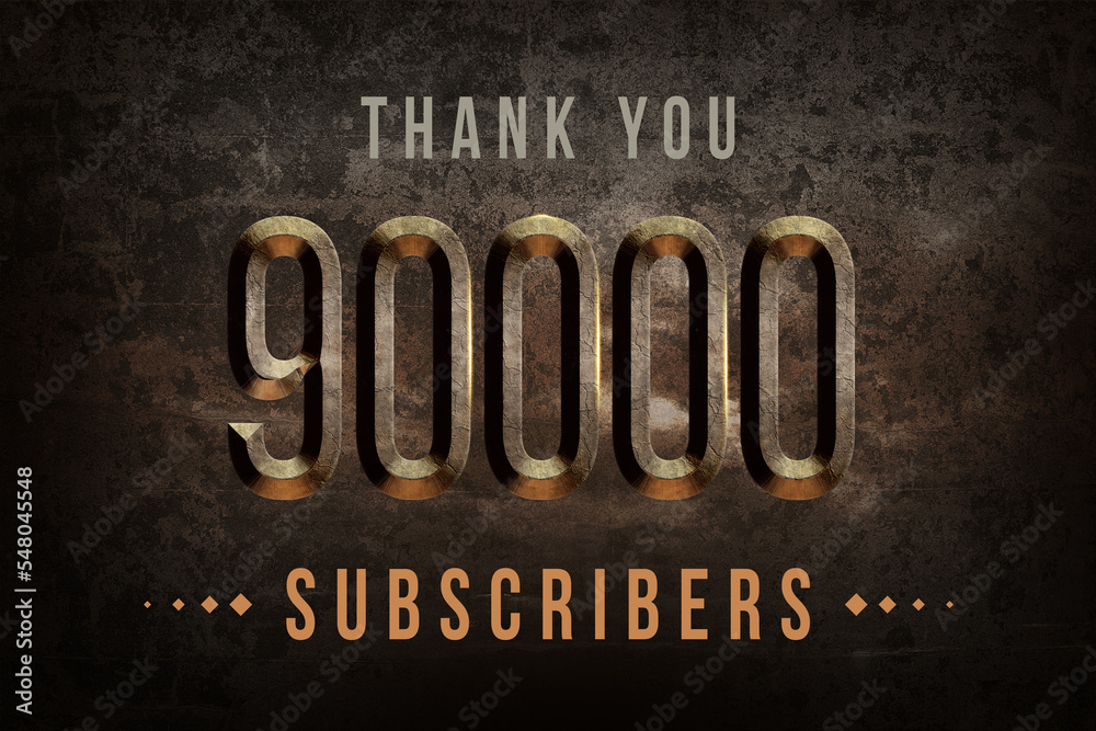 Fototapeta premium 90000 subscribers celebration greeting banner with Historical Design