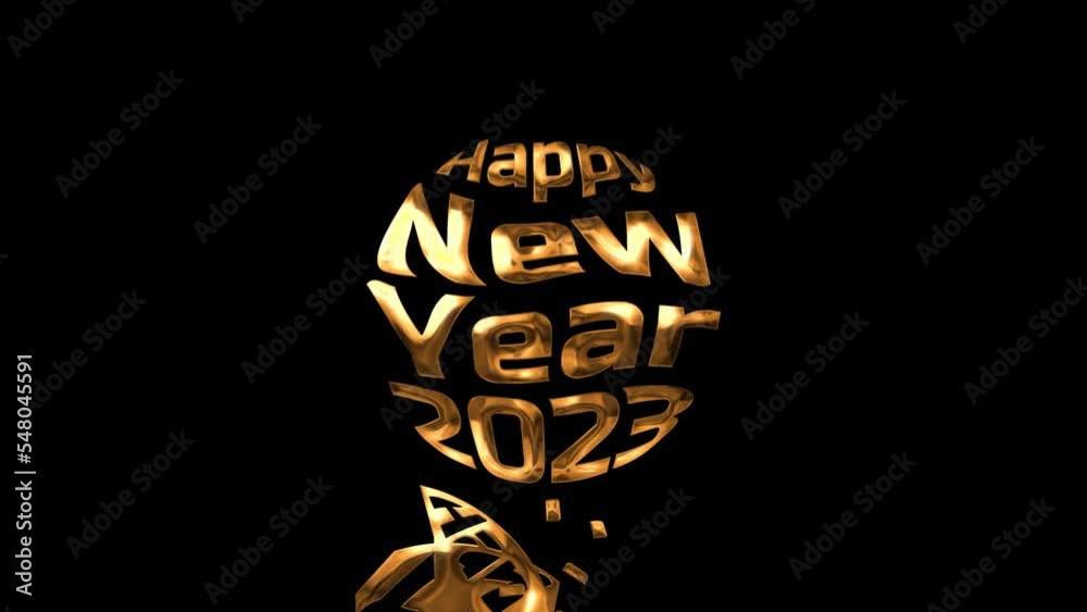 happy new year 2023 animation, round shape with luxury gold texture happy new year 2023 animation, round shape with luxury gold texture