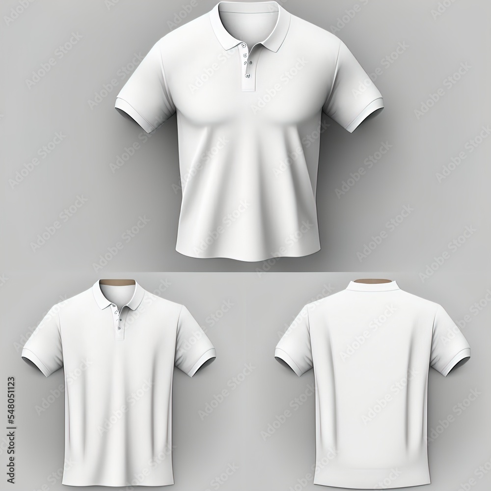 Shirt mockup, template, front and back view isolated on white ...