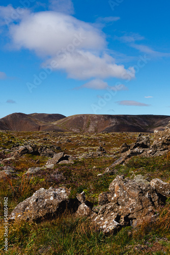 Rocky volcanic landscape in Iceland